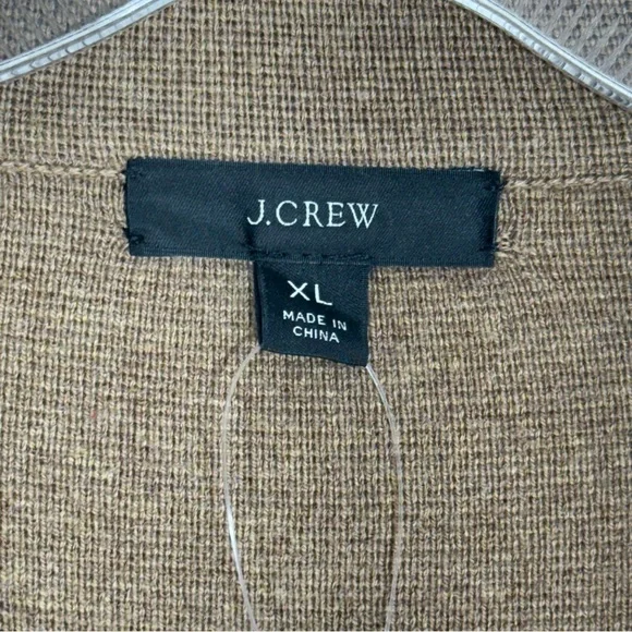 NWT J Crew Ella Open Front Long Sweater Blazer Coat XL in Dark Camel Tan AD753 - Picture 8 of 15